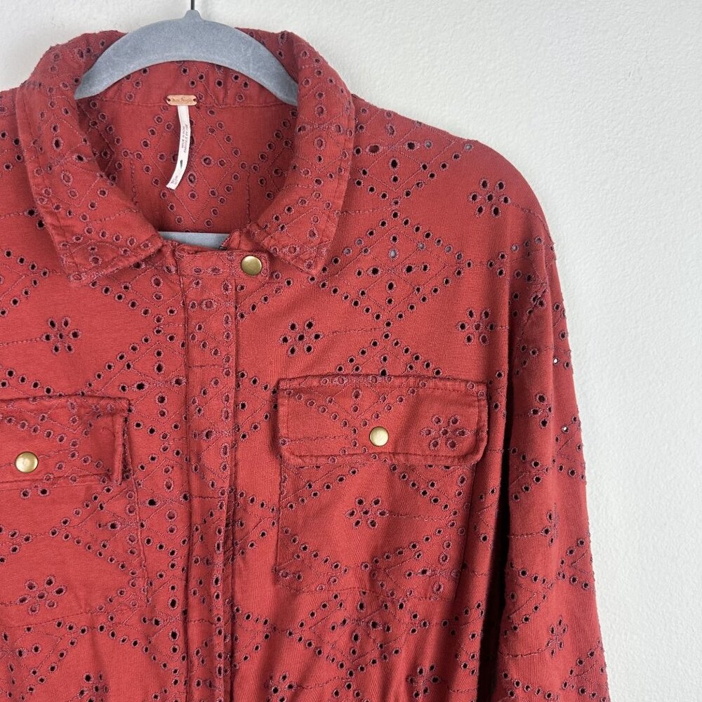 Free People Rust Eyelet Utility Jumpsuit - Picture 3 of 8
